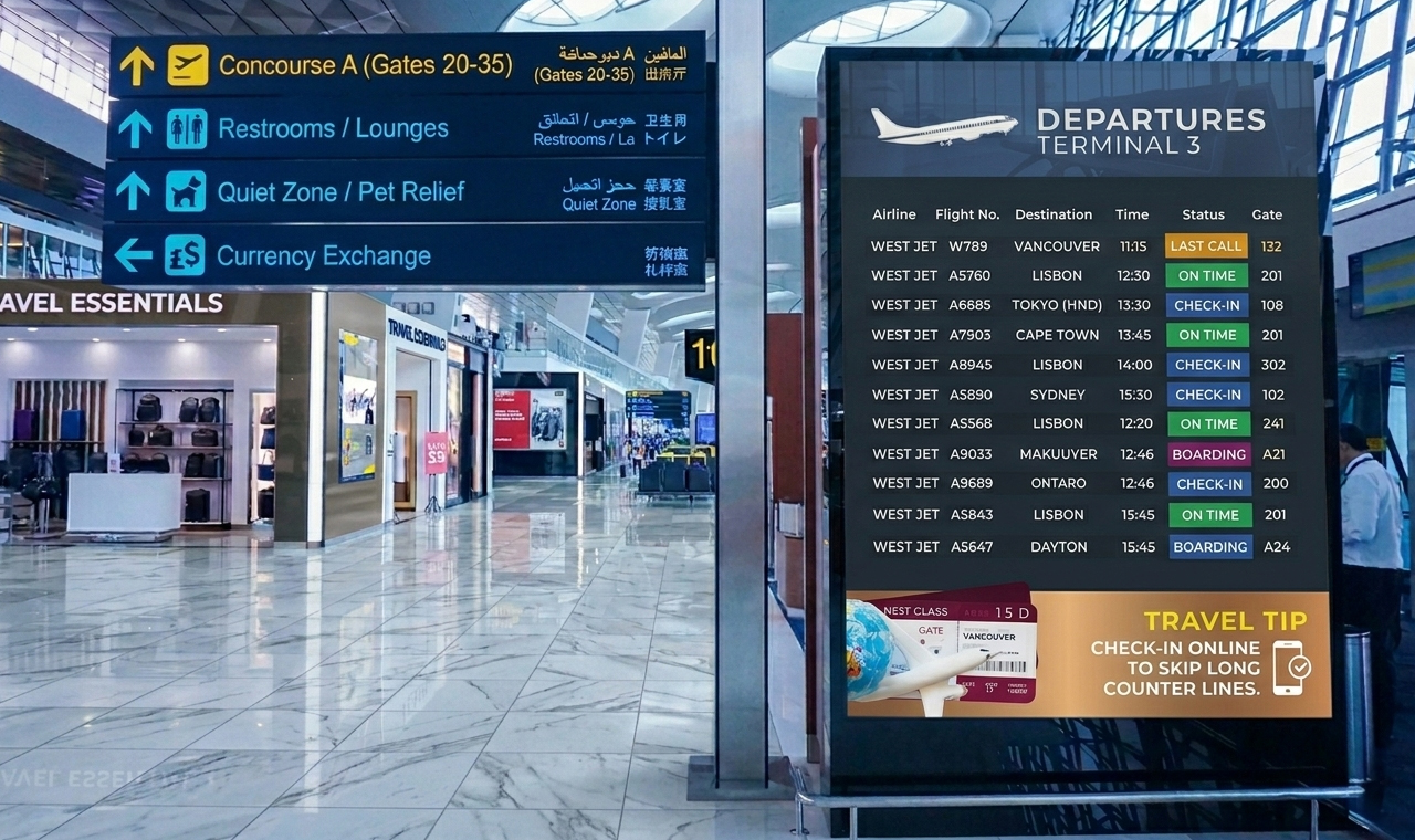 Digital information systems for public facilities