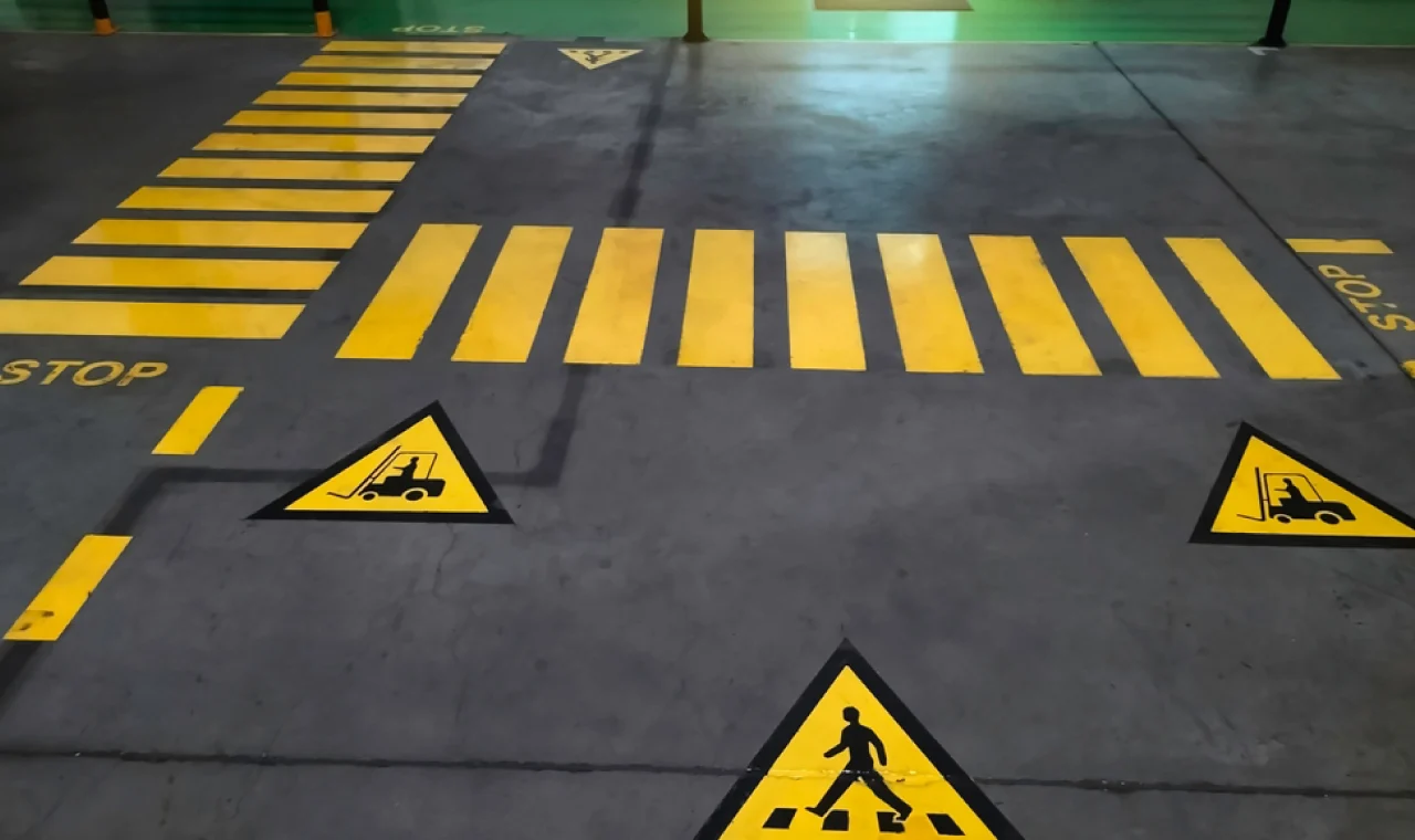 Warehouse floor markings