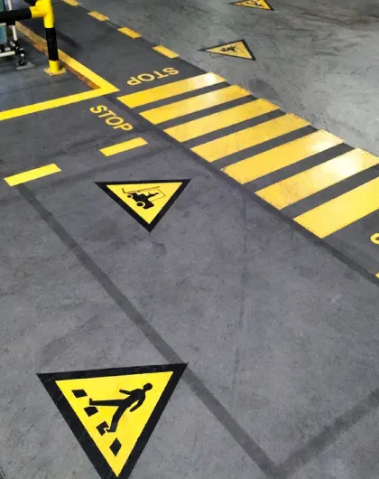Warehouse floor markings