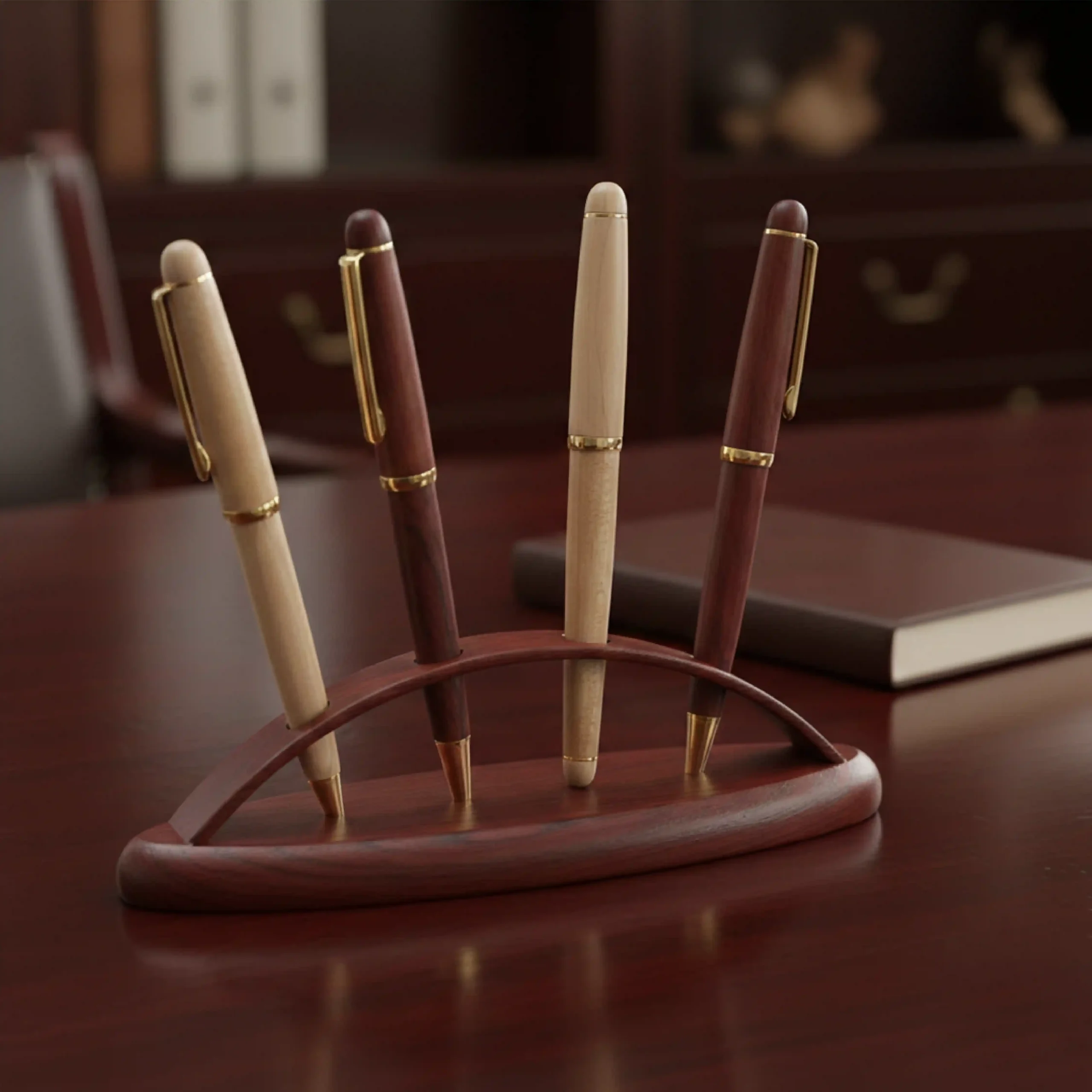 wooden pen stand