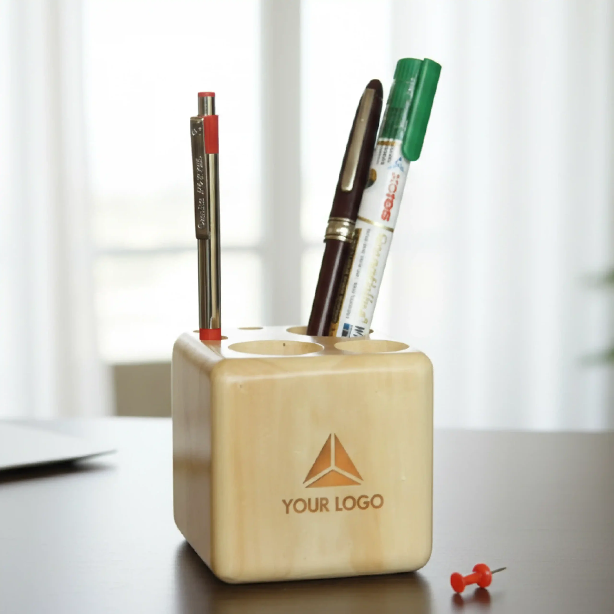 wooden pen stand