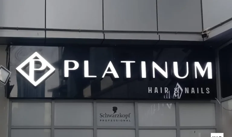 PLATINUM HAIR & NAILS signage by Metroplus