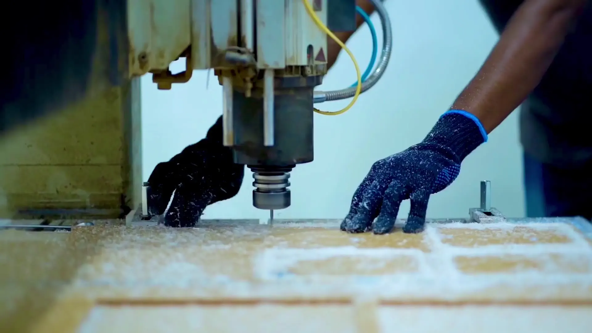 In-house CNC fabrication at a UAE signage production facility