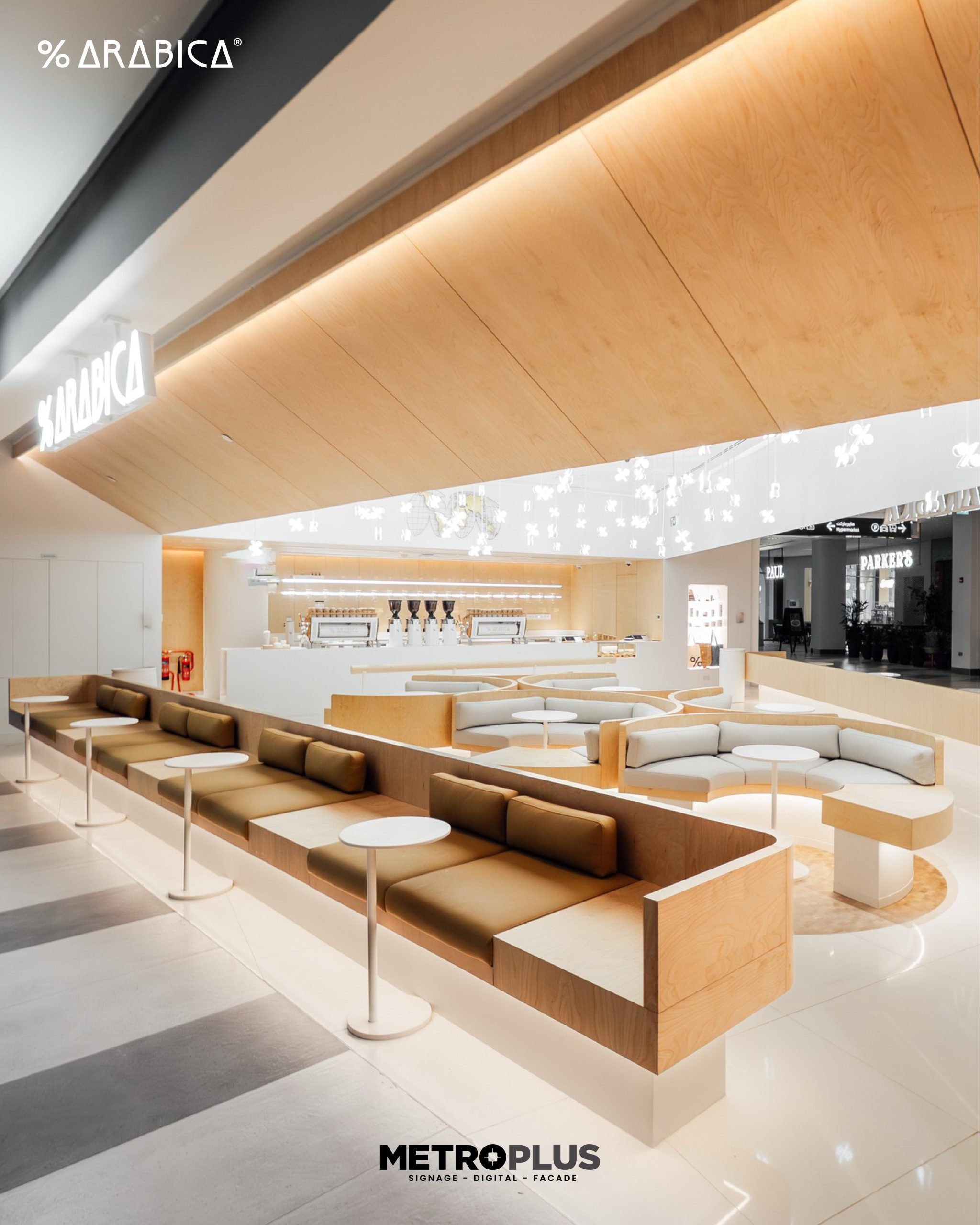 signage project for Arabica Café at Al Jimi Mall, Al Ain. - Metroplus