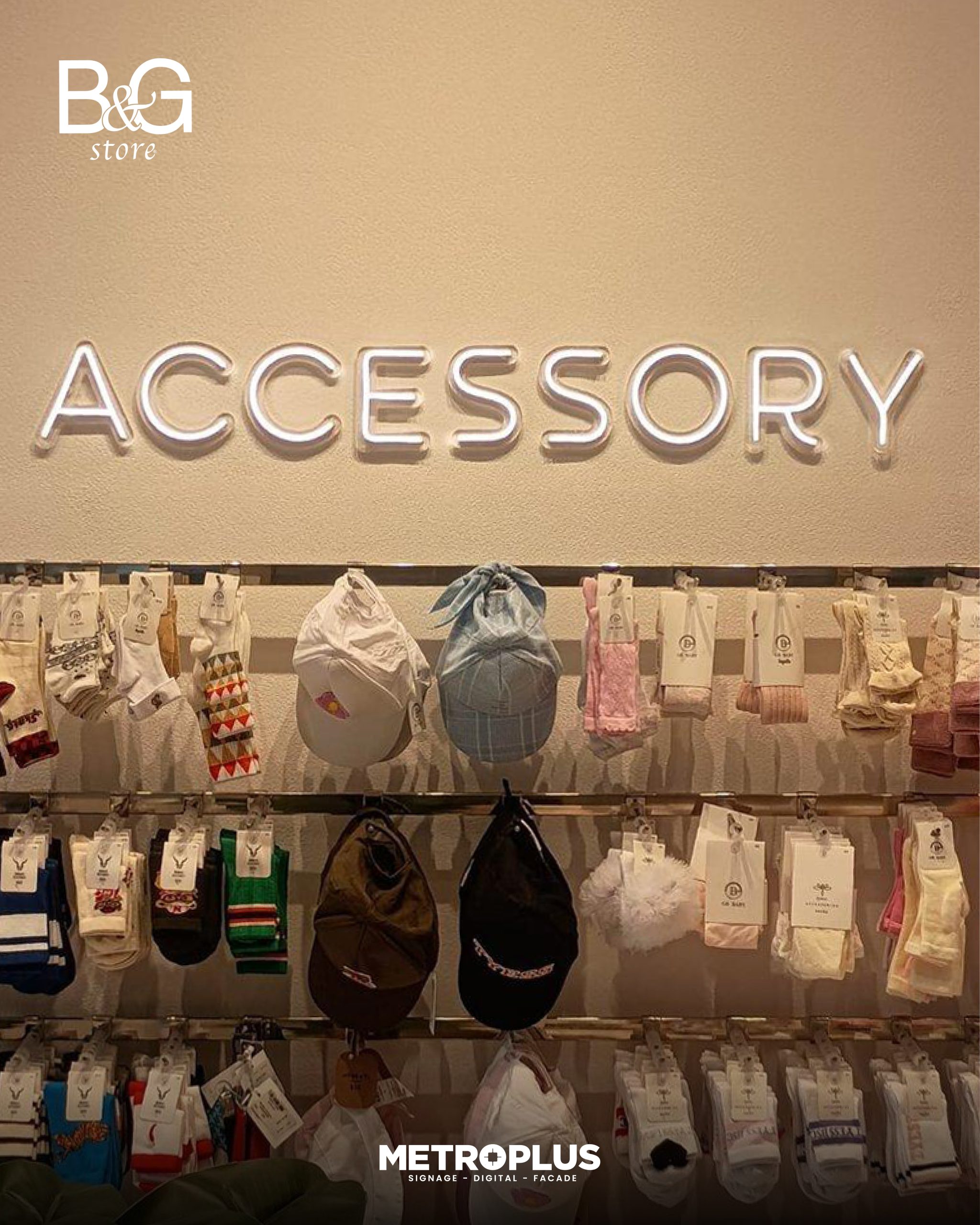 indoor signage project for B&G Store, a premium retail clothing store. - Metroplus