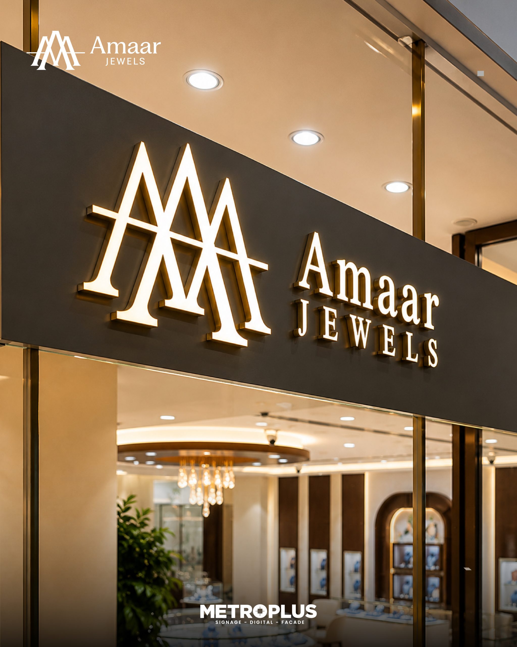 signage project for Amaar Jewels at Festival Plaza, Dubai. - Metroplus detail view