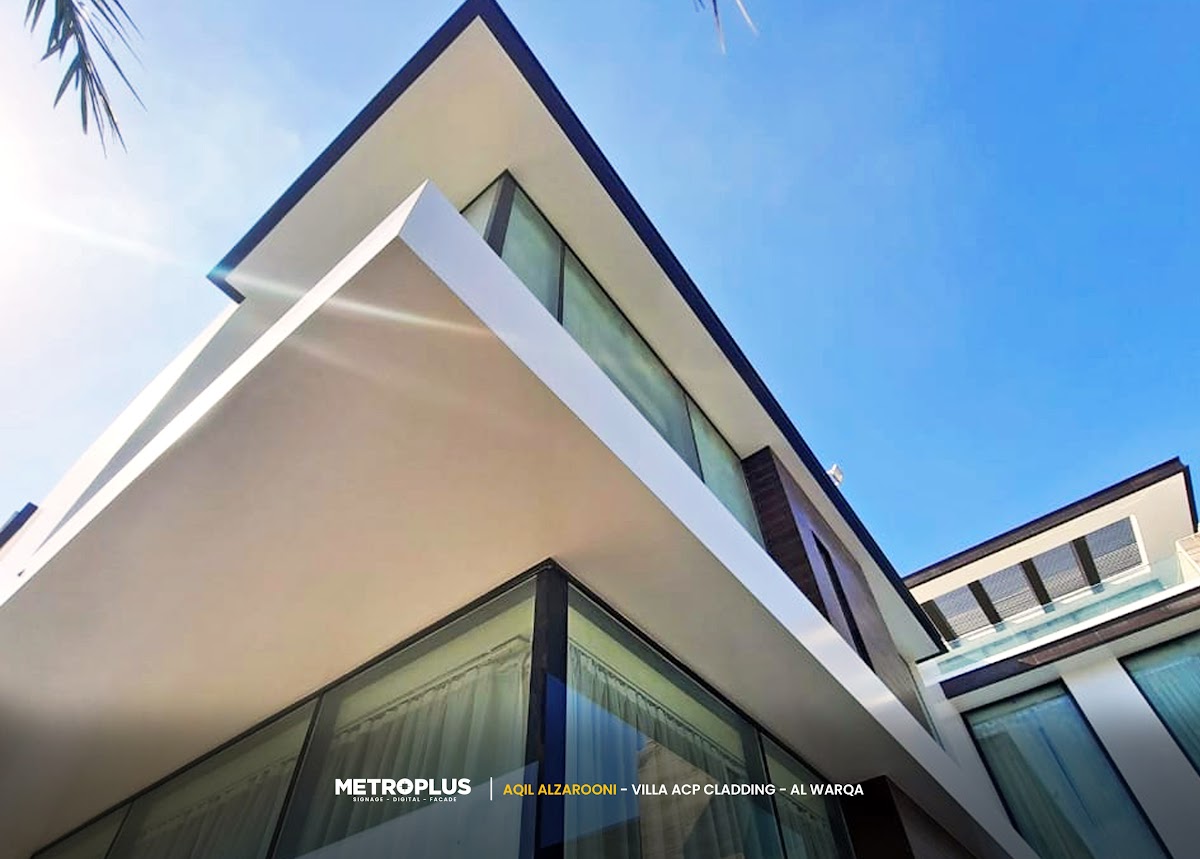 Villa ACP Cladding & Facade Detailing, Al Warqa - Metroplus detail view