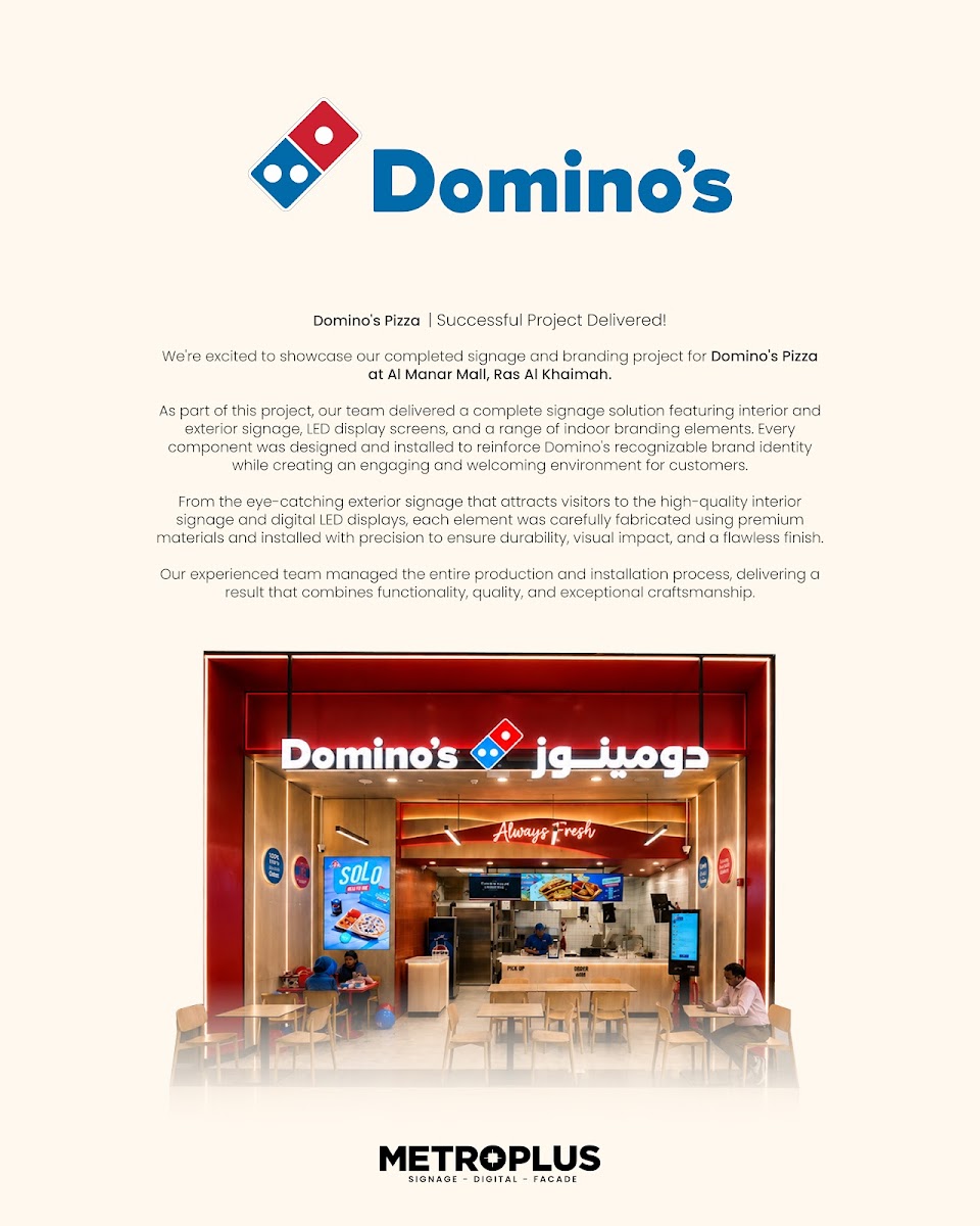 Full Storefront Signage with Interior LED Displays - Metroplus detail view