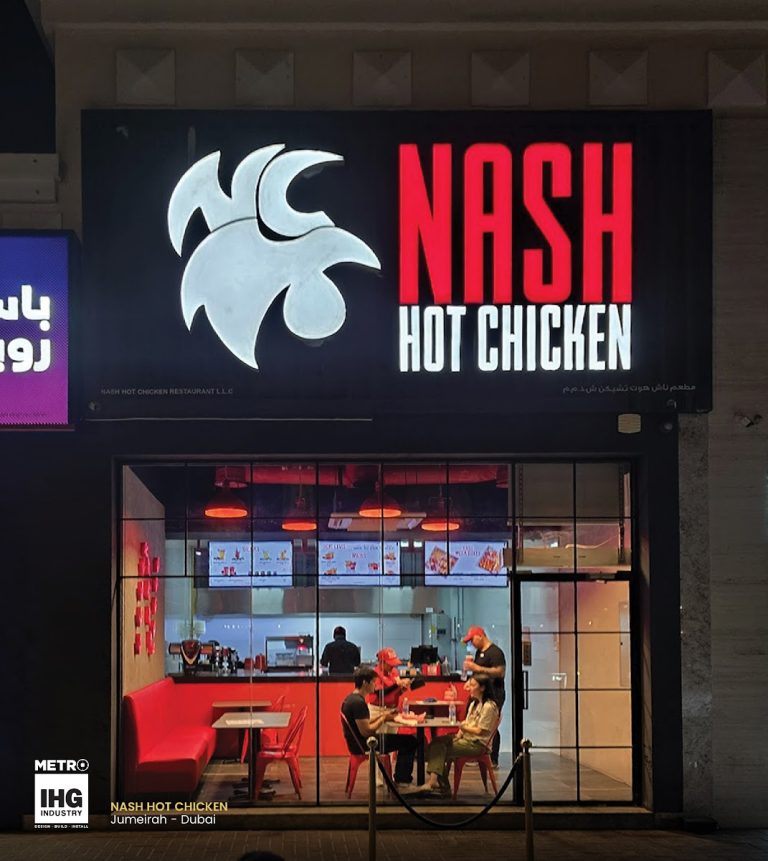 Nash Hot Chicken, Jumeirah signage by Metroplus