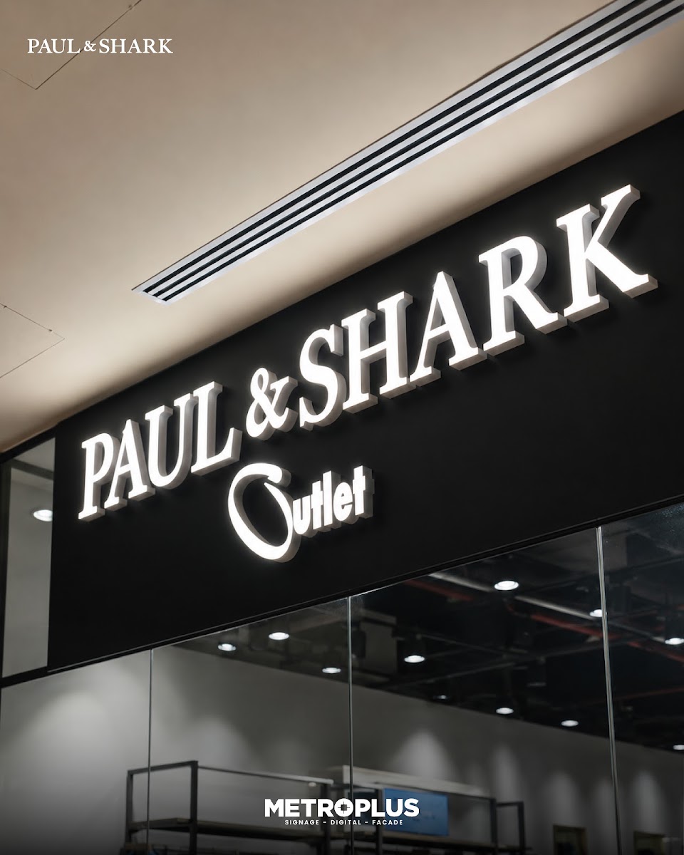 Illuminated Fascia Signage for a Menswear Outlet - Metroplus