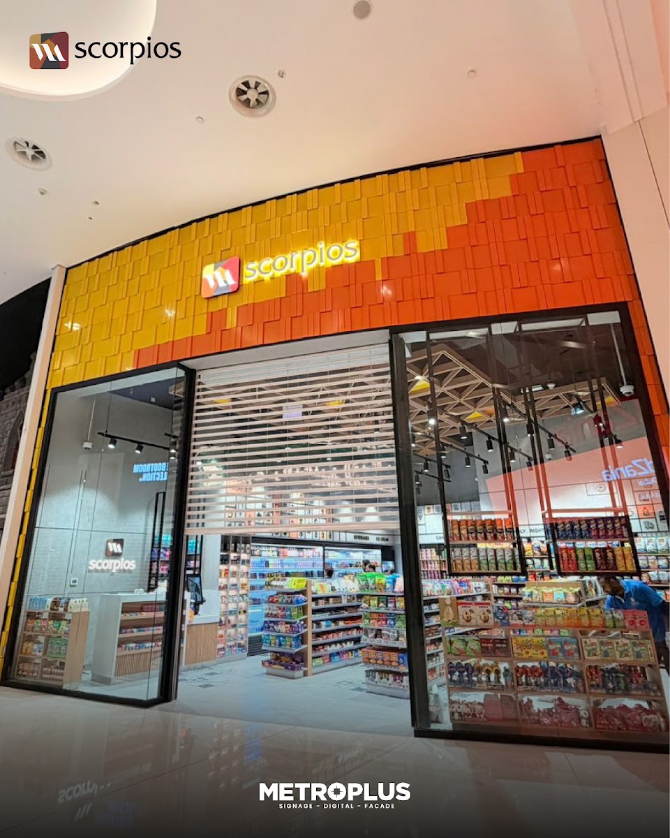 Scorpios Mini-Mart Facade & In-Store Signage, Dubai Mall - Metroplus