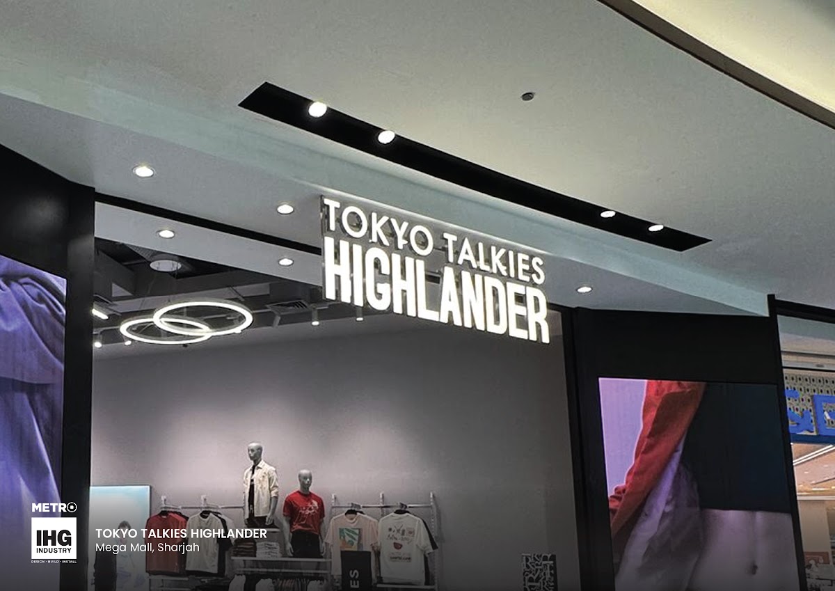 Tokyo Talkies Highlander Storefront Signage, Mega Mall Sharjah - Metroplus