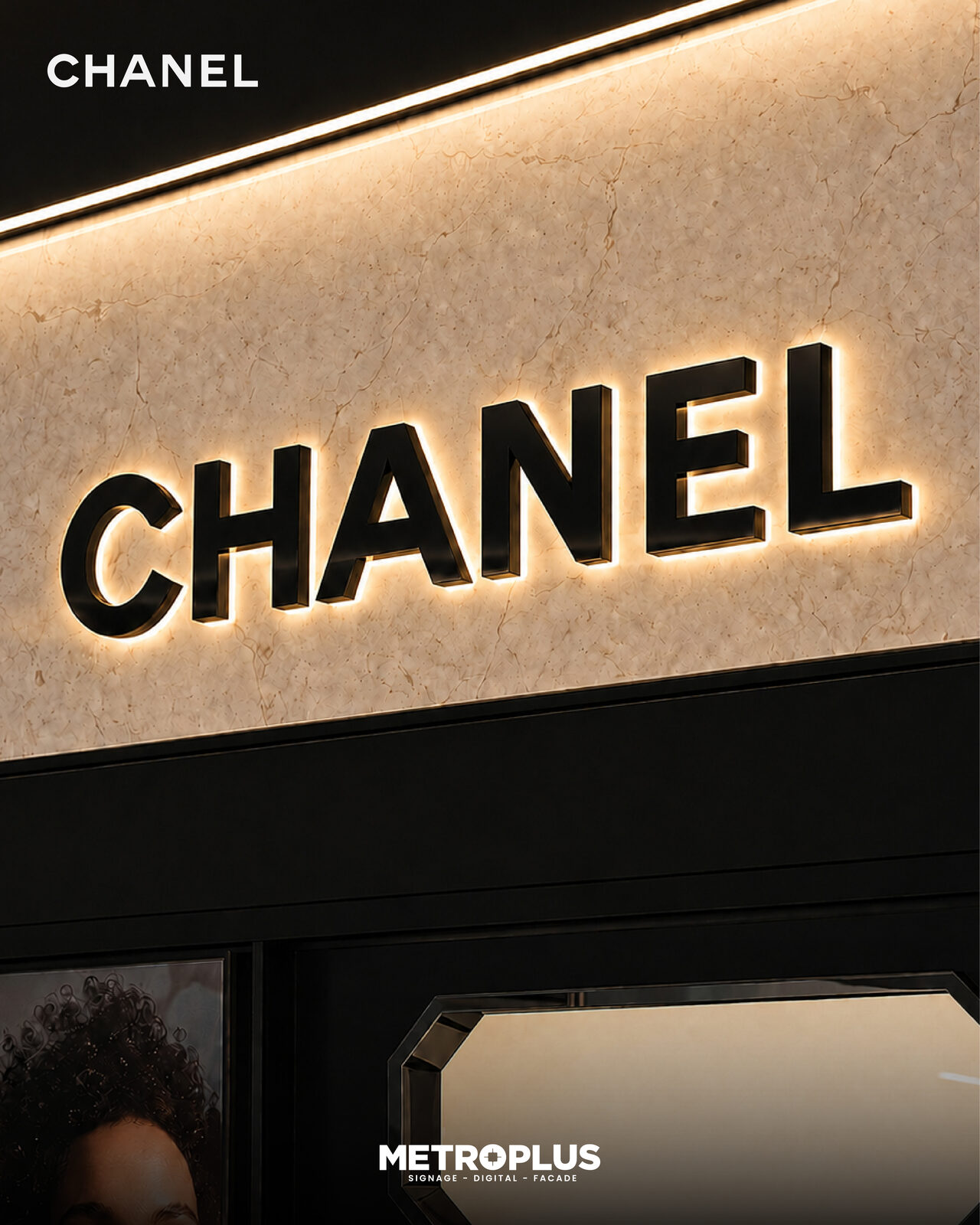 CHANEL, Dubai – Dubai - Metroplus signage project