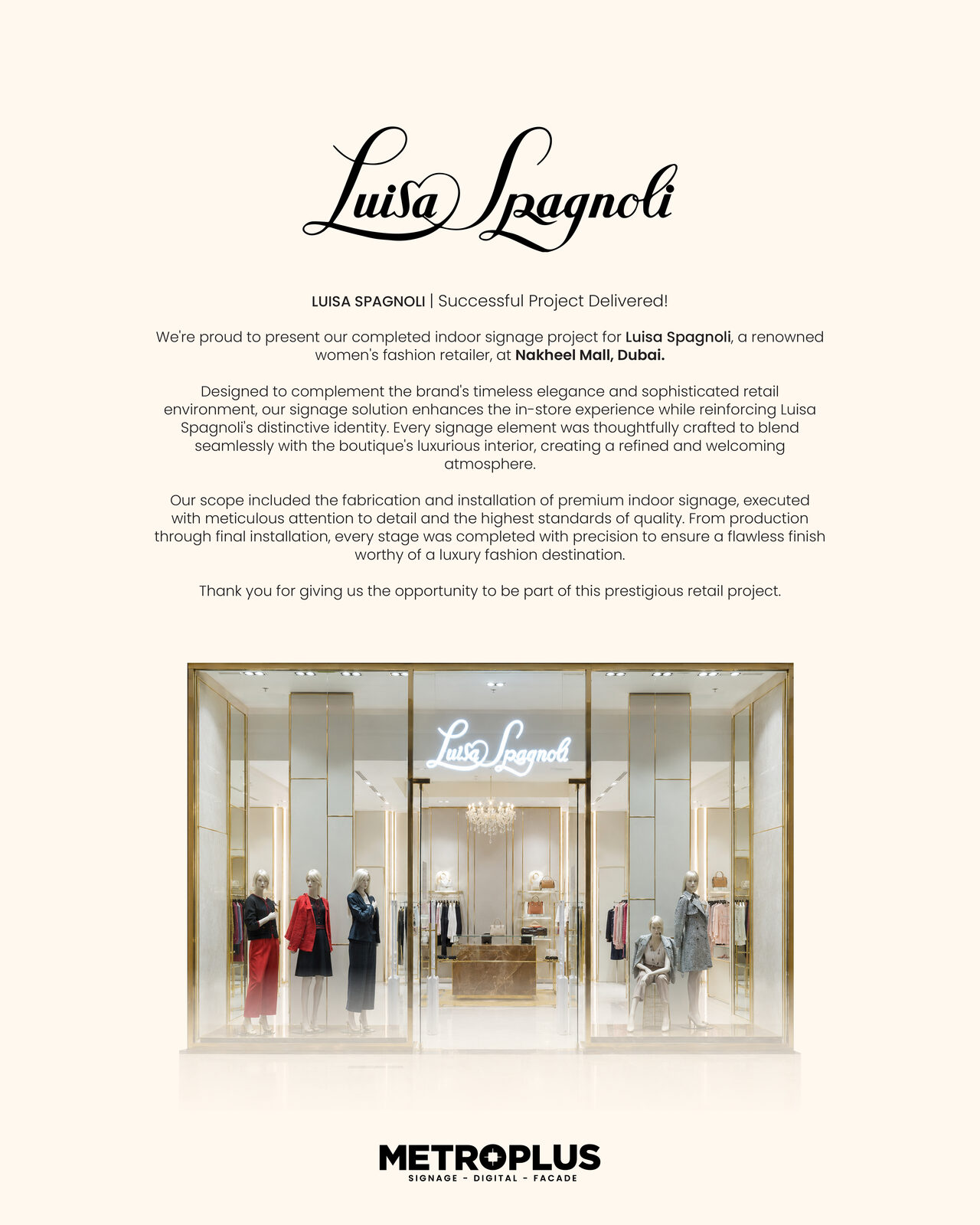 Luisa Spagnoli, Nakheel Mall