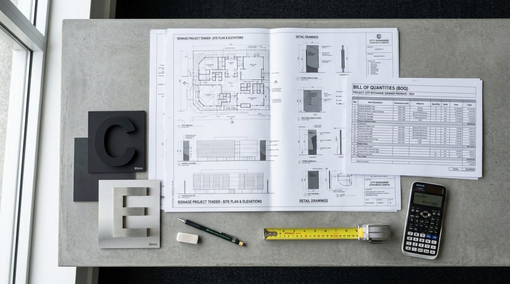 Signage Tender and BOQ Checklist for UAE Projects