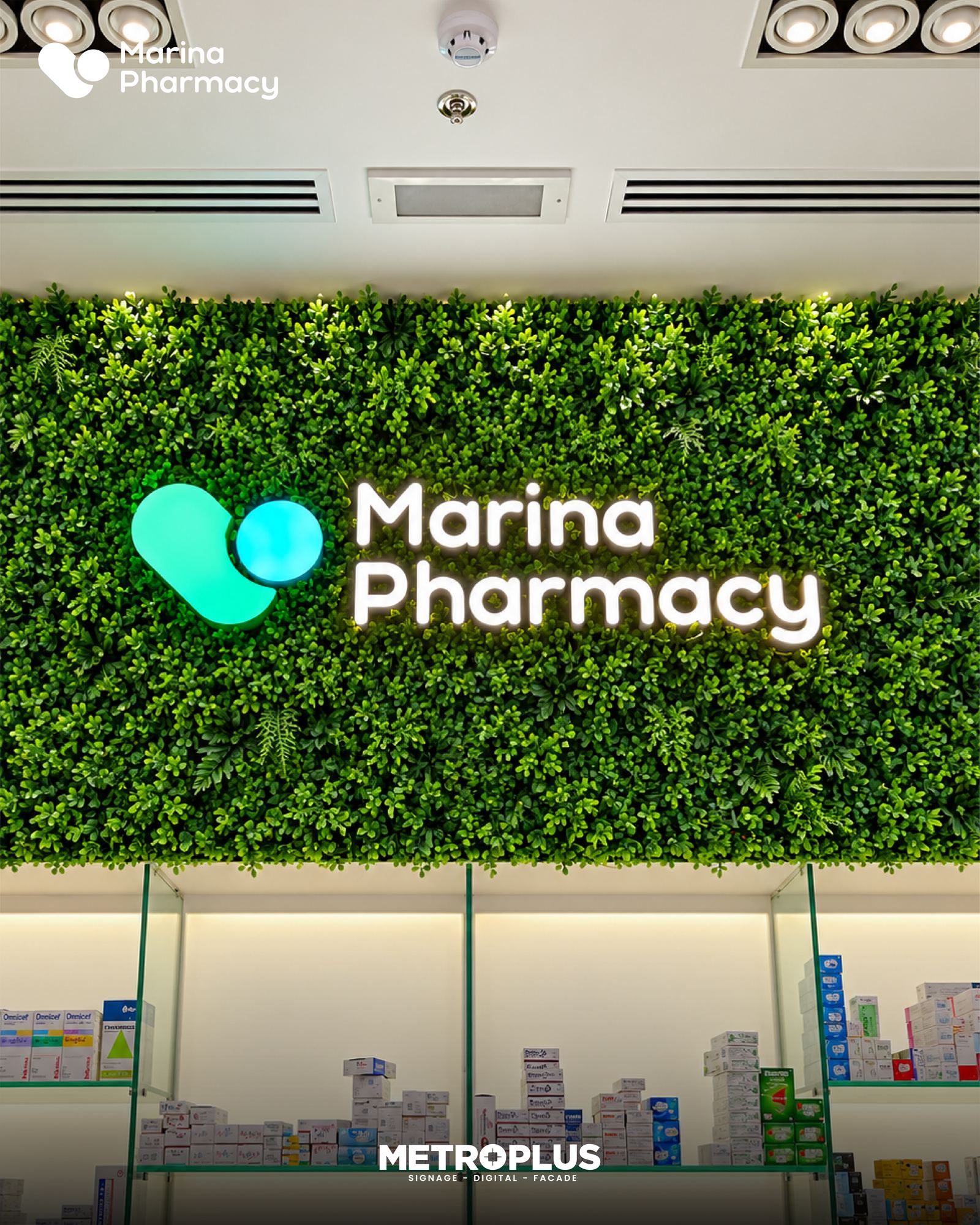 Marina Pharmacy, Al Barsha – Al Barsha, Dubai - Metroplus signage project
