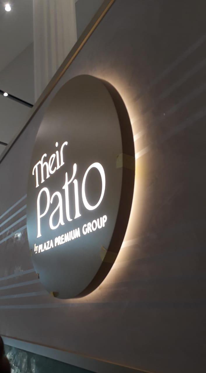 Their Patio by Plaza Premium Group – Airport Lounge Signage – Dubai International Airport – Departures Lounge - Metroplus signage project