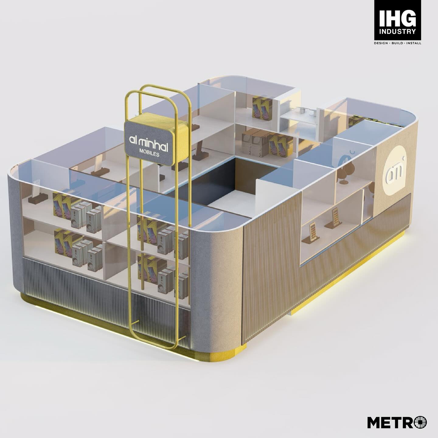 Al Minhal Mobile Kiosk, DAMAC Mall – DAMAC Mall, Dubai - Metroplus signage project