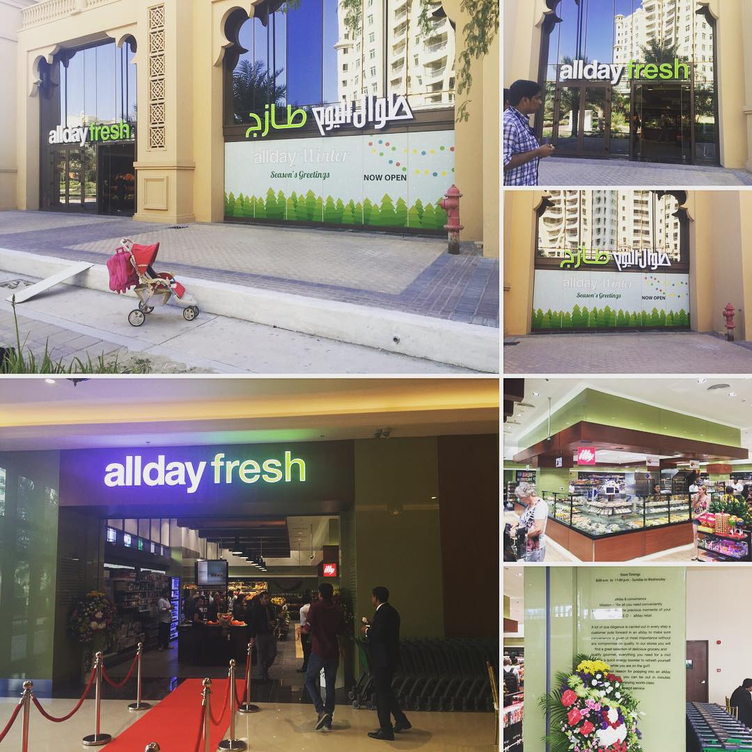 Allday Fresh Supermarket, Palm Golden Mile – Golden Mile, Palm Jumeirah, Dubai - Metroplus signage project