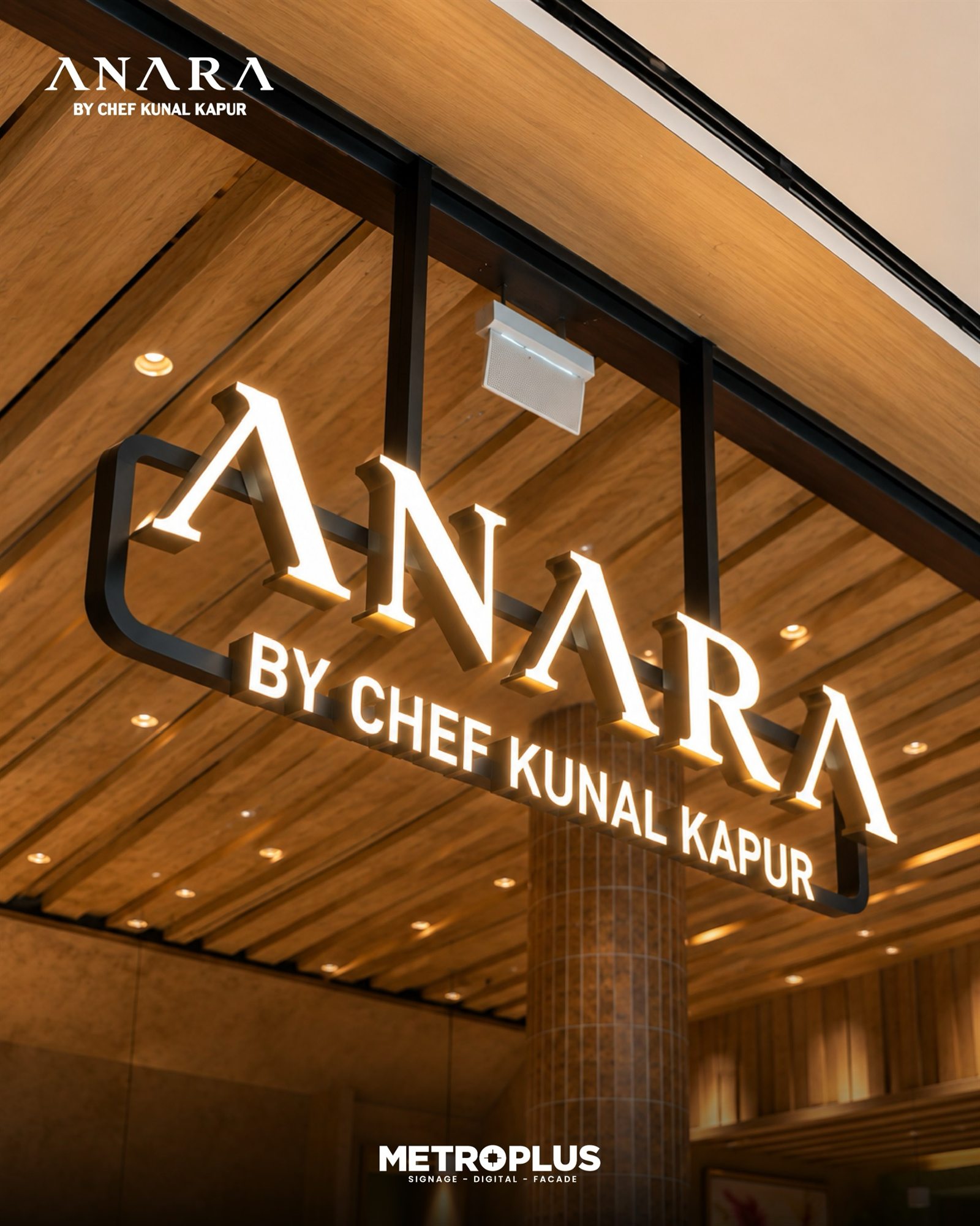 Anara by Chef Kunal Kapur, City Centre Mirdif – City Centre Mirdif, Dubai - Metroplus signage project