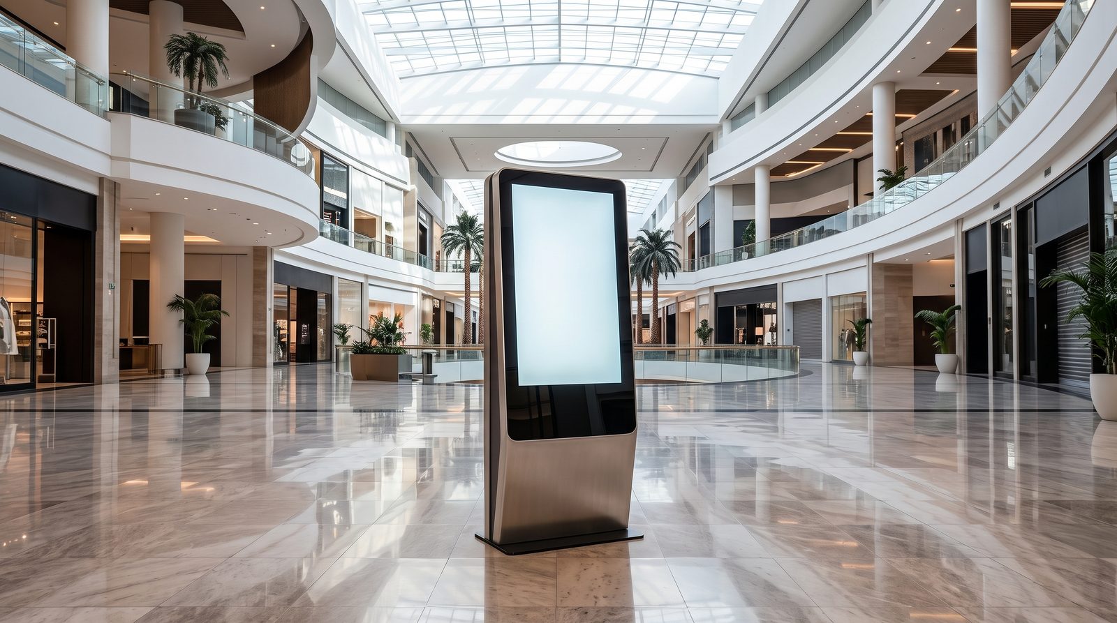 Interactive digital point-of-sale kiosk in a retail environment
