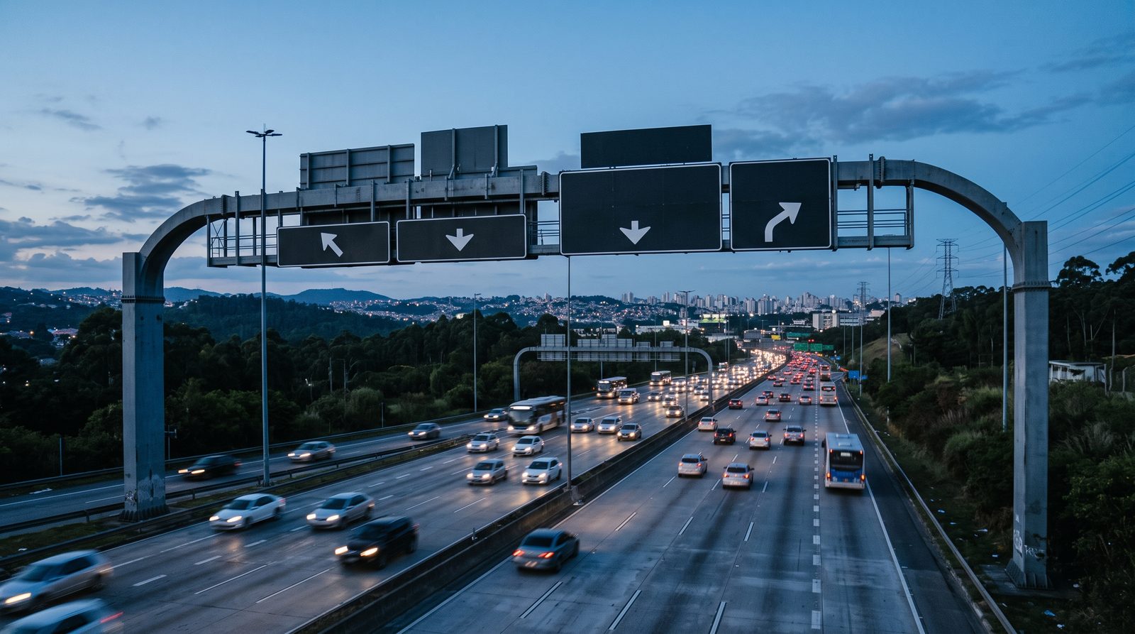 Metro, airport, and highway signage