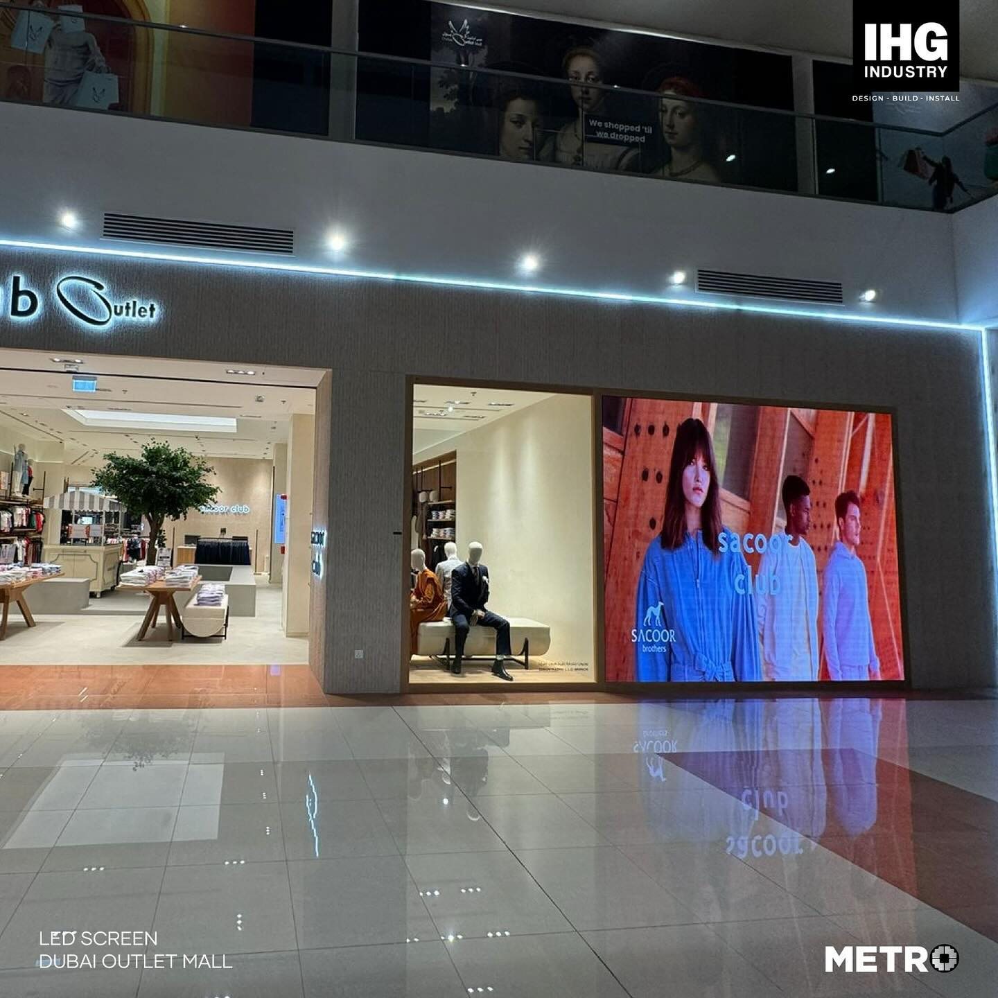 Sacoor Club LED Screens, Outlet Mall Dubai – Outlet Mall, Dubai - Metroplus signage project