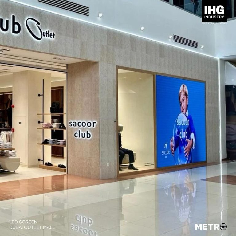 Sacoor Club LED Screens, Outlet Mall Dubai - Metroplus