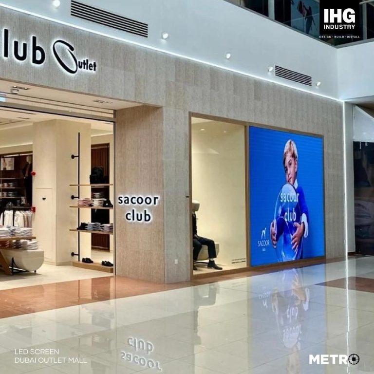 Sacoor Club LED Screens, Outlet Mall Dubai - Metroplus