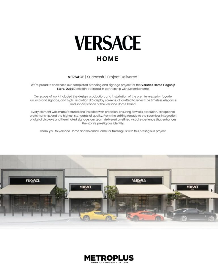 VERSACE signage by Metroplus