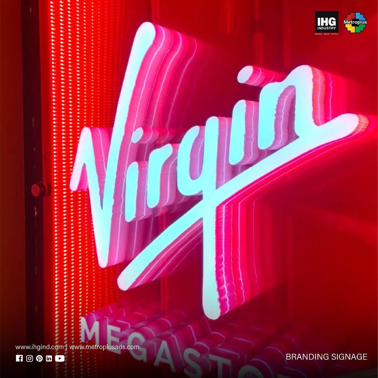Virgin Megastore, City Centre Al Zahia – City Centre Al Zahia, Sharjah - Metroplus signage project